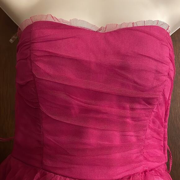 Teeze Me Brand Junior's size 5 Pink Ombre Ruffled Tulle Mini Party Dress Y2K - Picture 3 of 7